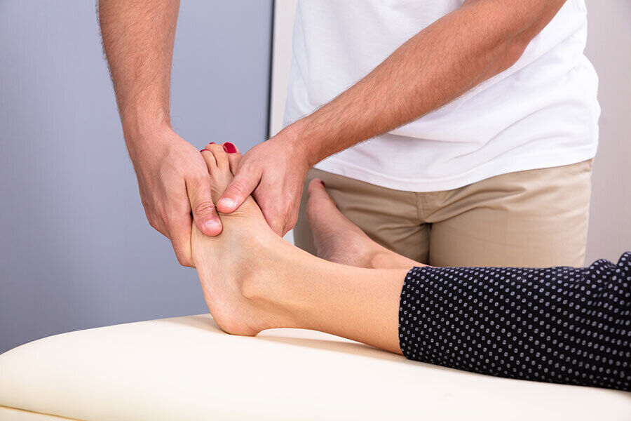 Reflexology Pressure Points - a photograph so someone receiving a reflexology treatment